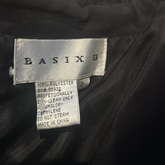 BASIX Elegant Black Strapless Dress floral embossed party dress size 4 worn 1 - Picture 5 of 11